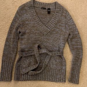 Brown and light blue sweater